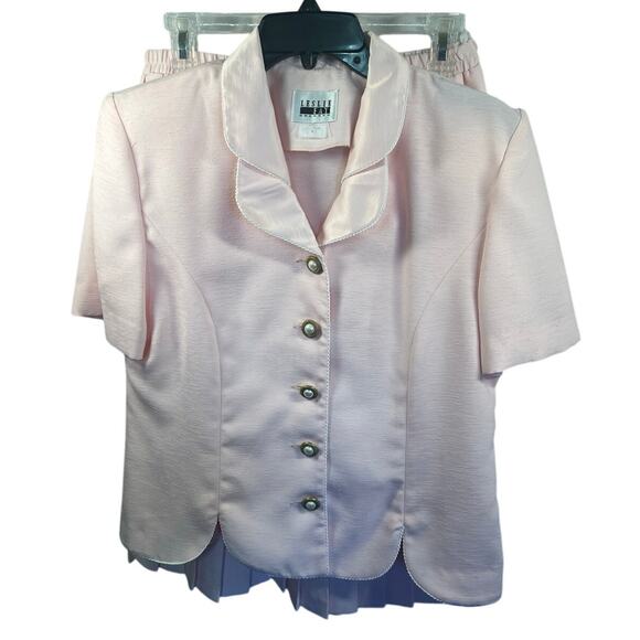 Leslie Fay Other - Vtg Leslie Fay Dresses Soft Pink Skirt and Jacket Set Size 8